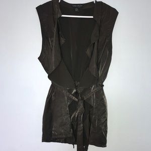 Forever 21 Plus Olive Green Belted Wrap Vest size XL